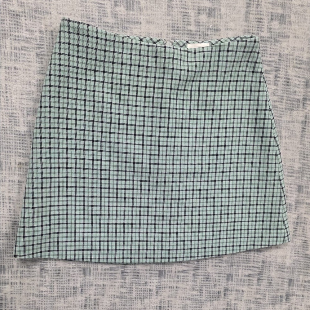 Wilfred Mint Checkered Mini Skirt